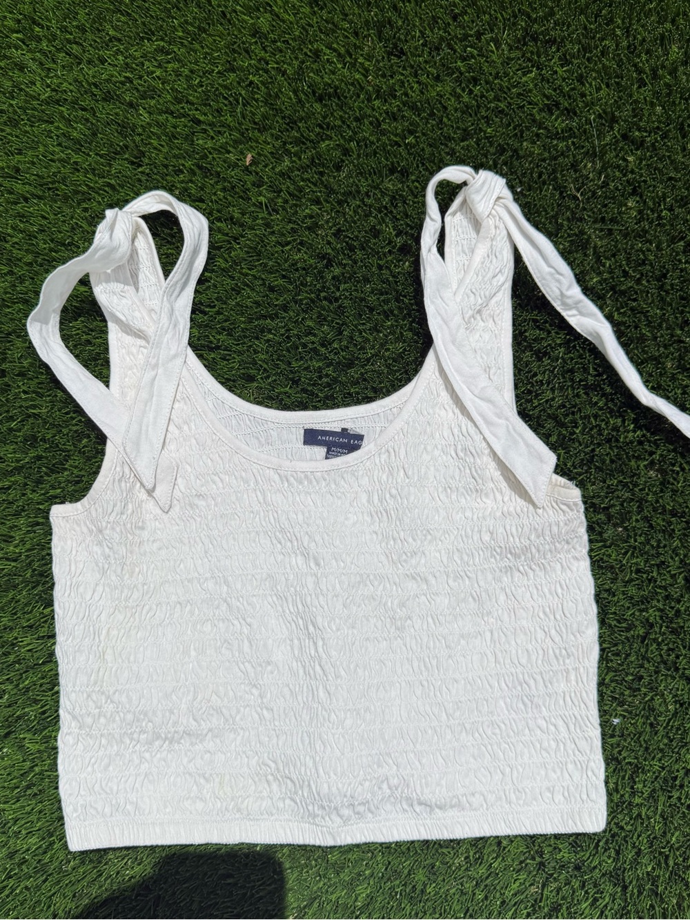 American Eagle  Smocked tie strap Crop Top - Women